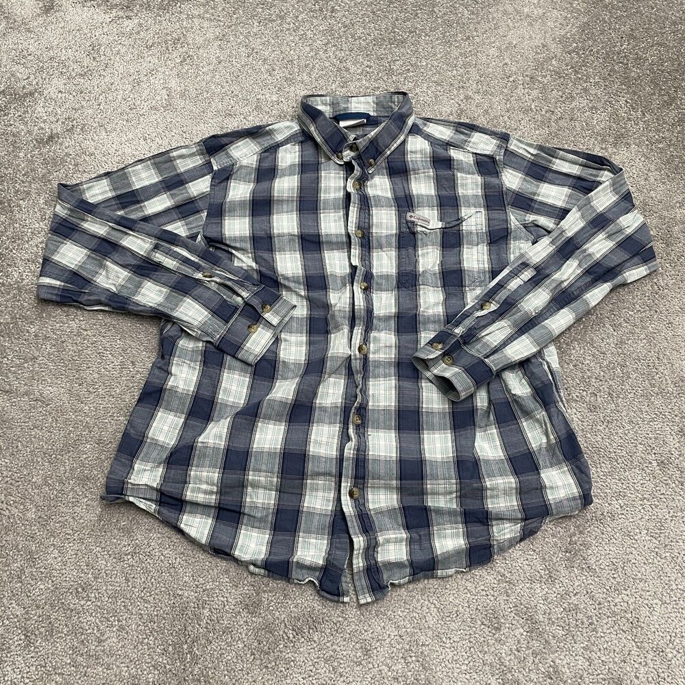 Columbia Button Down Shirt Mens Large Multi Plaid Long Sleeve Casual Outdoor Top